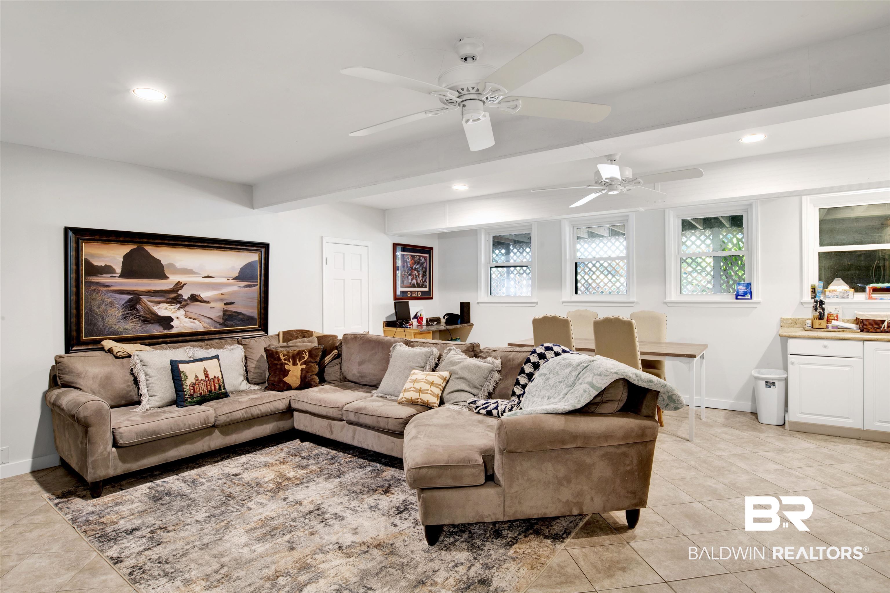 605 Van Avenue Daphne, AL 36526 - Photo 24 of 37 Tiled living room with ceiling fan