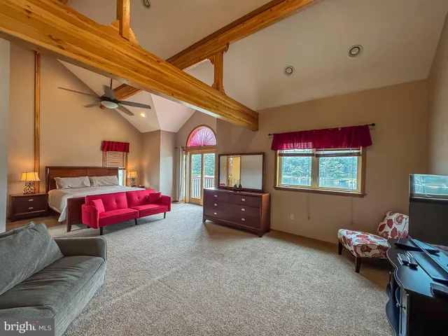 a workspace with furniture and window