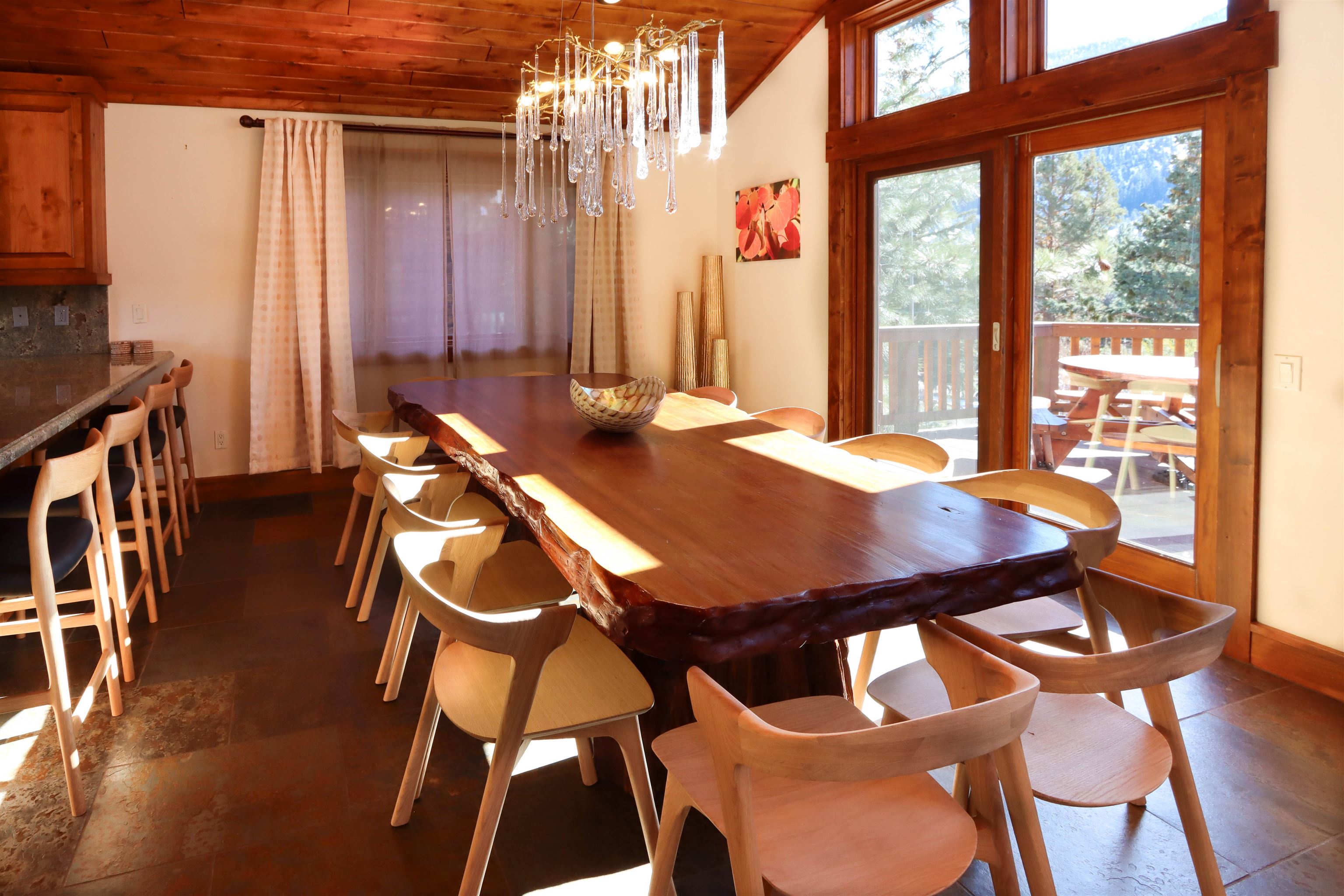 131 West Steelhead Road June Lake, CA 93529 - Photo 12 of 47 a view of a dining room with furniture and wooden floor