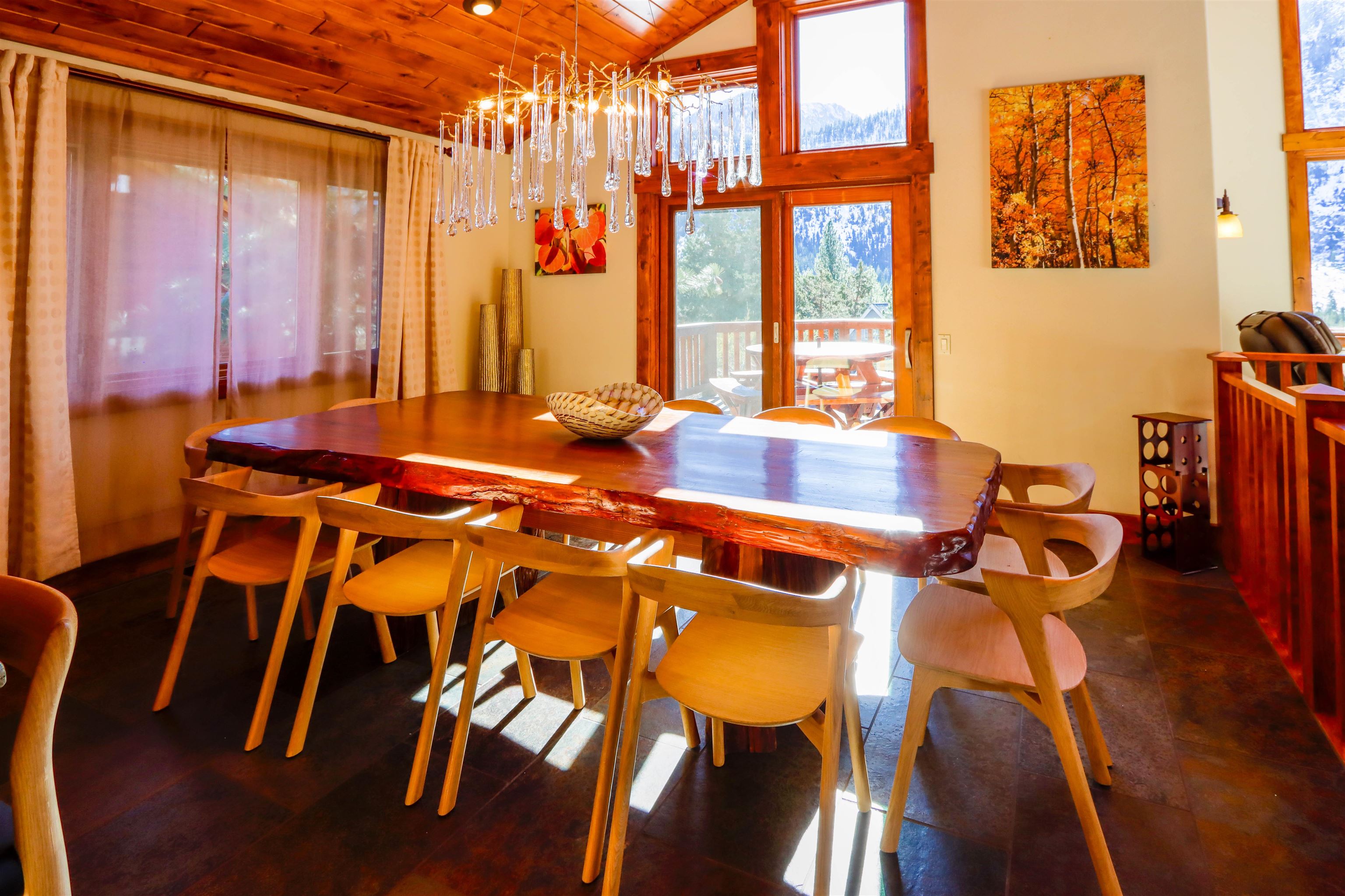 131 West Steelhead Road June Lake, CA 93529 - Photo 8 of 47 a view of a dining room with furniture and large windows