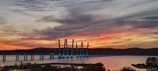 a view of a lake with a mountain in the background