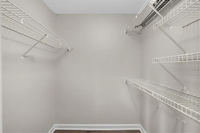 a view of small space with racks on the wall