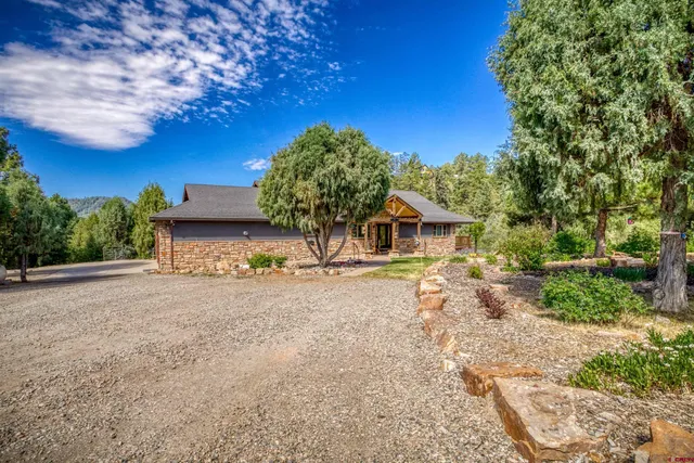 front view of a house with a street