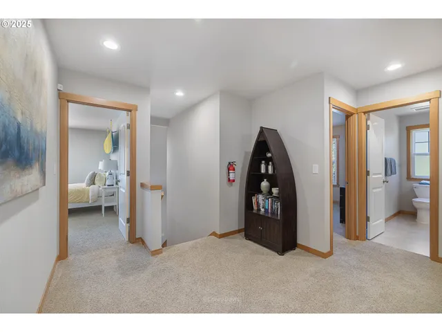 a big room with closet and a bathroom