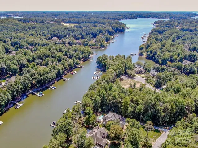 a view of a lake with a mountain in the background