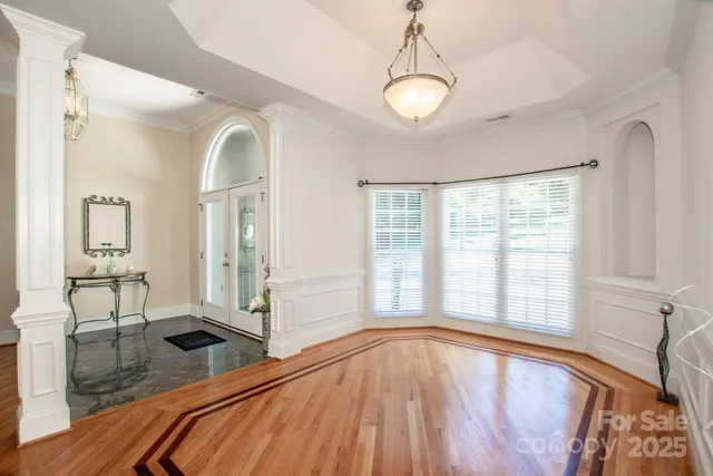 a view of a living room and bathroom
