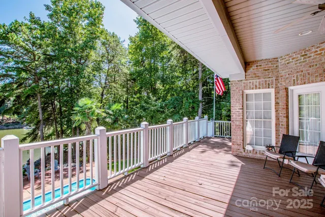 a view of a chairs on the deck