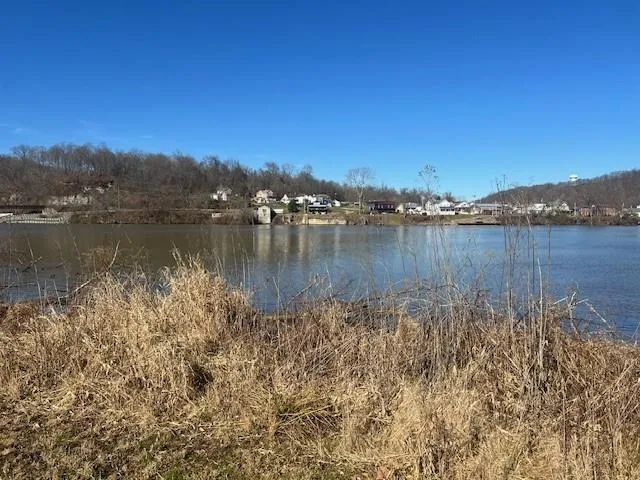 a view of a lake with a mountain in the background