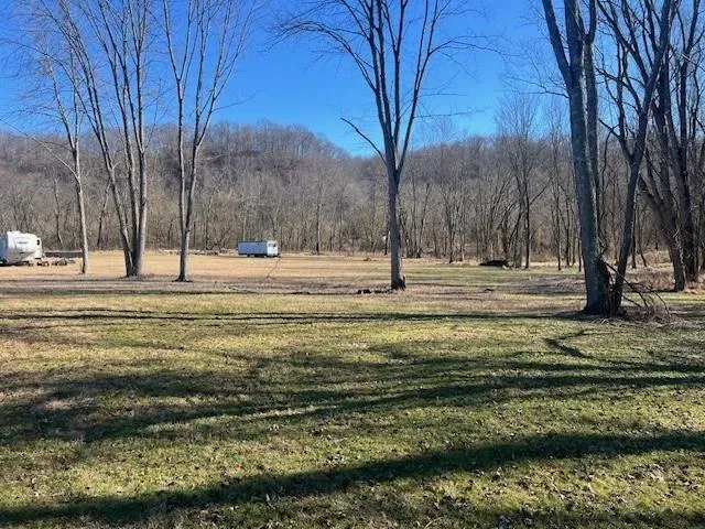 a view of a yard with a house