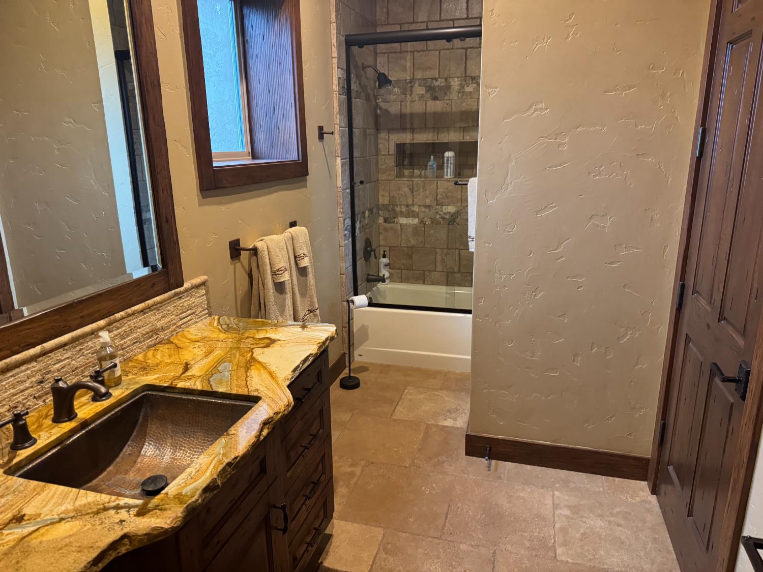 3488 River Road Colusa, CA 95932 - Photo 19 of 31 a bathroom with a granite countertop sink and a mirror