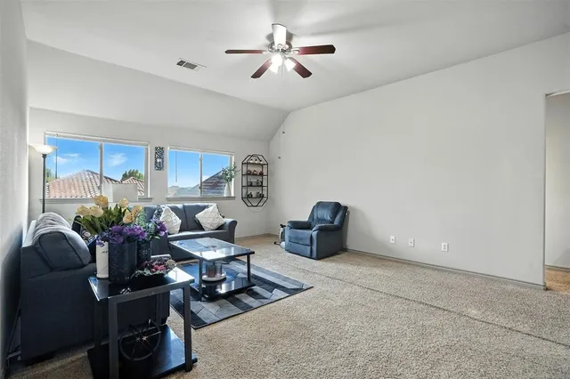 a living room with furniture