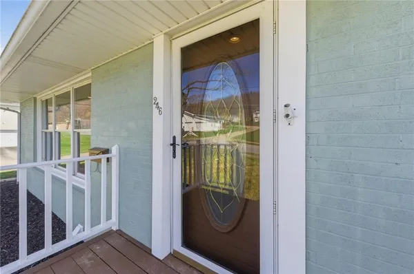 a view of a door and chair