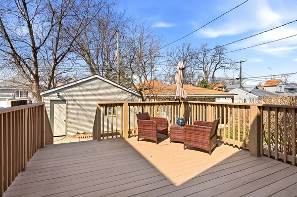 a view of wooden deck