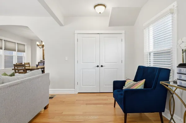 a living room with furniture