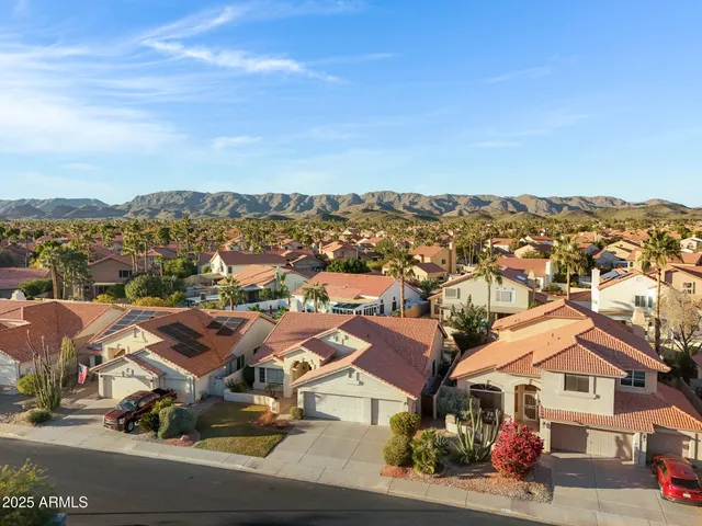 an aerial view of multiple house