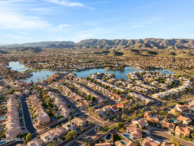 an aerial view of multiple house