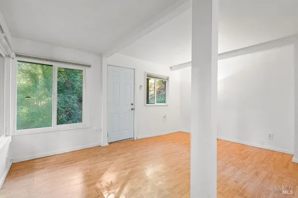 an empty room with a window