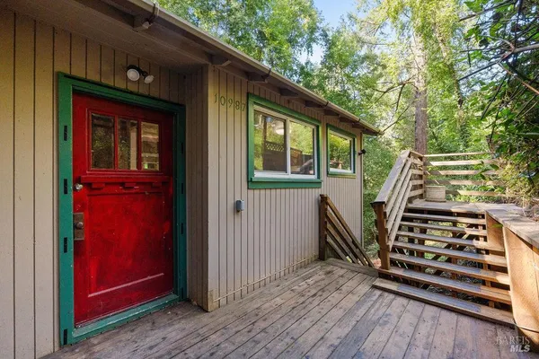 a view of outdoor space and deck