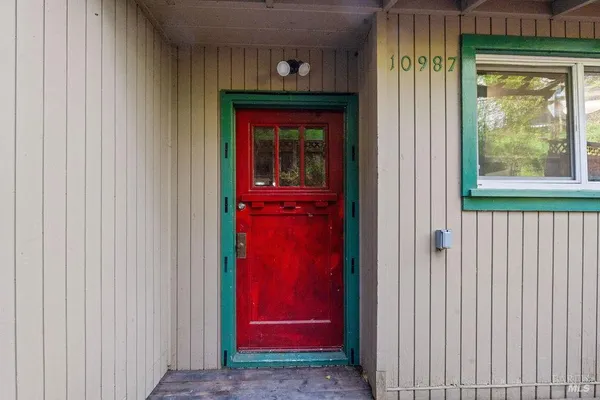 a view of front door