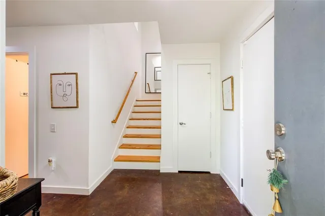a view of an entryway with staircase