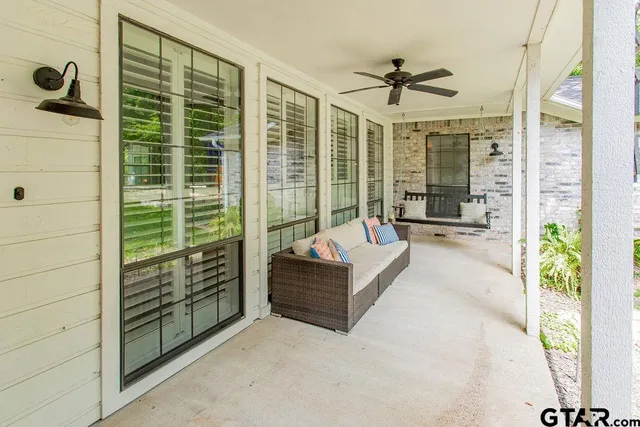 a living room with furniture