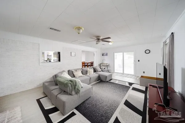 a living room with furniture