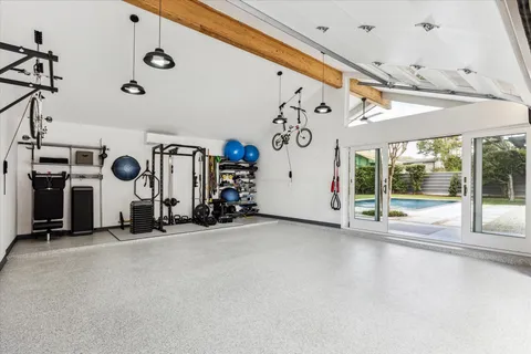 a room with a sink and a window