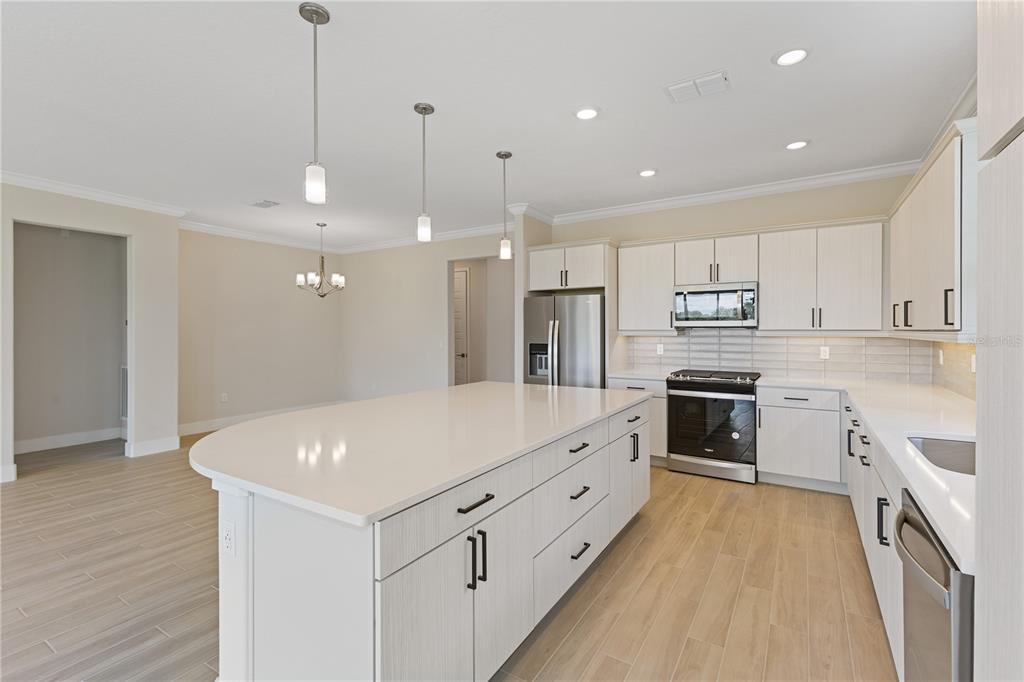 4473 Northwest 53rd Avenue Road Ocala, FL 34482 - Photo 4 of 40 a kitchen with kitchen island a sink stainless steel appliances and cabinets