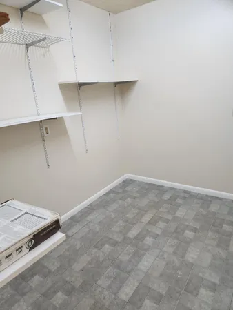 a view of a room with an empty racks