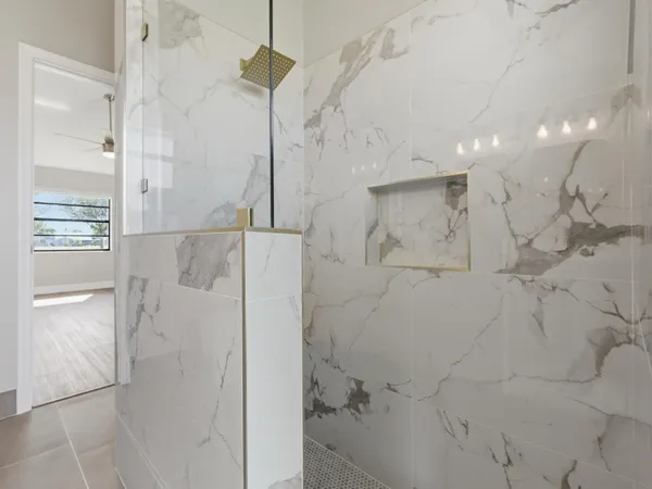 a bathroom with a shower