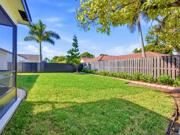 a view of a garden with a staircase