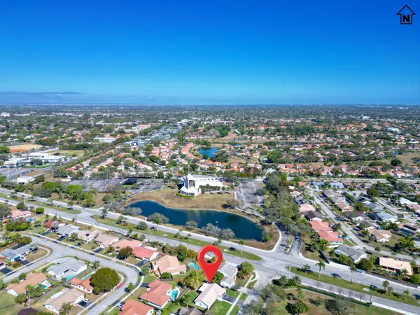 an aerial view of multiple house