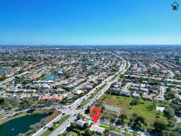 an aerial view of a city