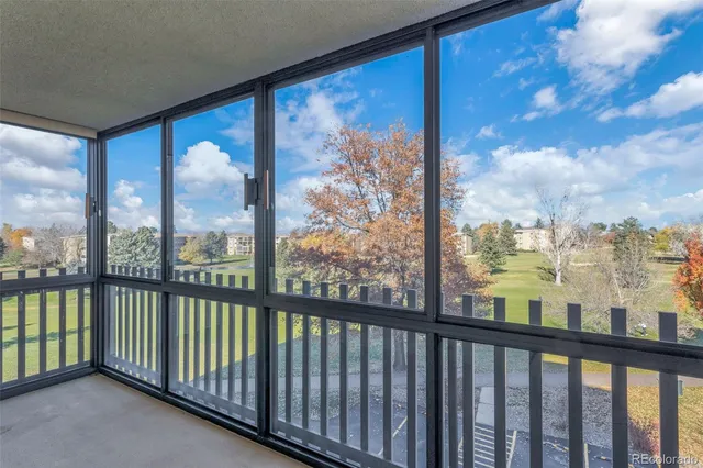 a view of a city from a balcony