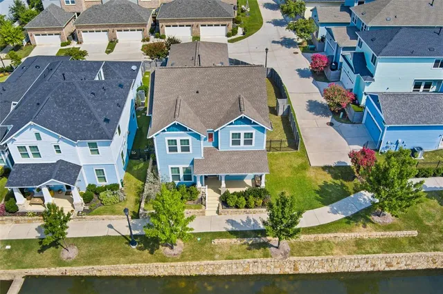 an aerial view of multiple houses