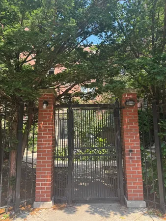 a view of a wrought iron fences