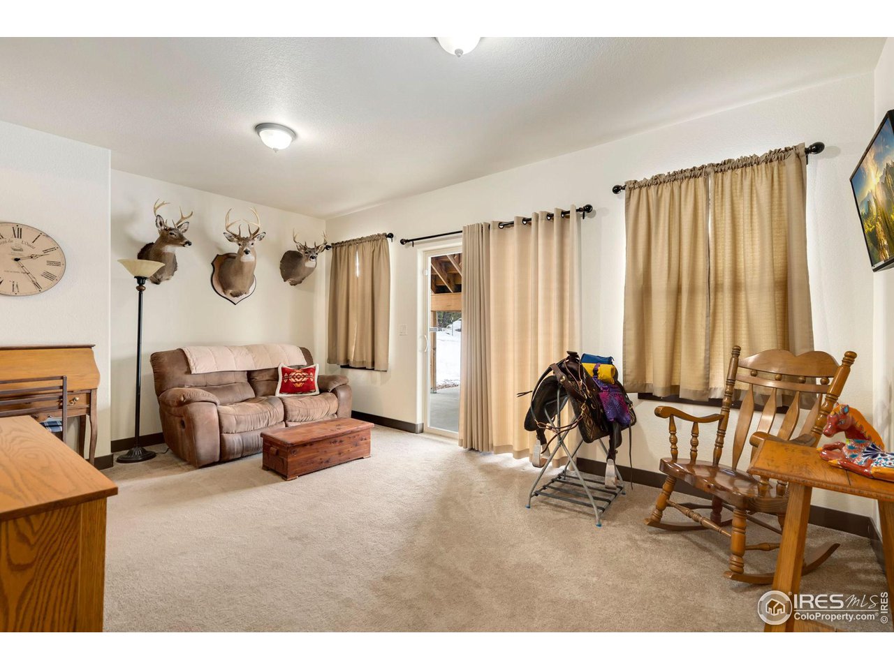 200 Cherokee Meadows Road Livermore, CO 80536 - Photo 17 of 40 Family or rec room leading leading to you walk out patio in the basement