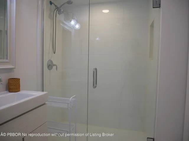 a bathroom with a shower