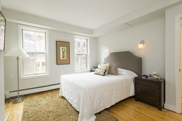 45 Lawrence Street, Unit 2 Boston, MA 02116 - Photo 7 of 10 a bedroom with a bed and wooden floor