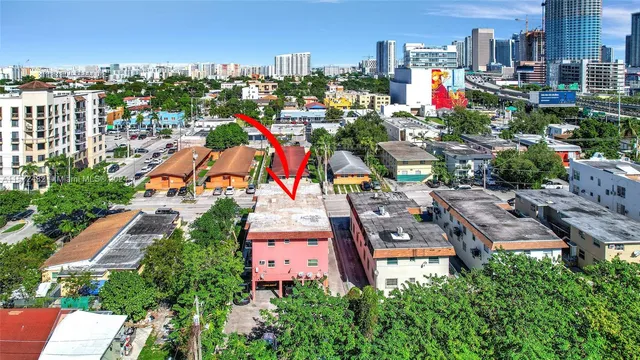 a view of a city with tall buildings