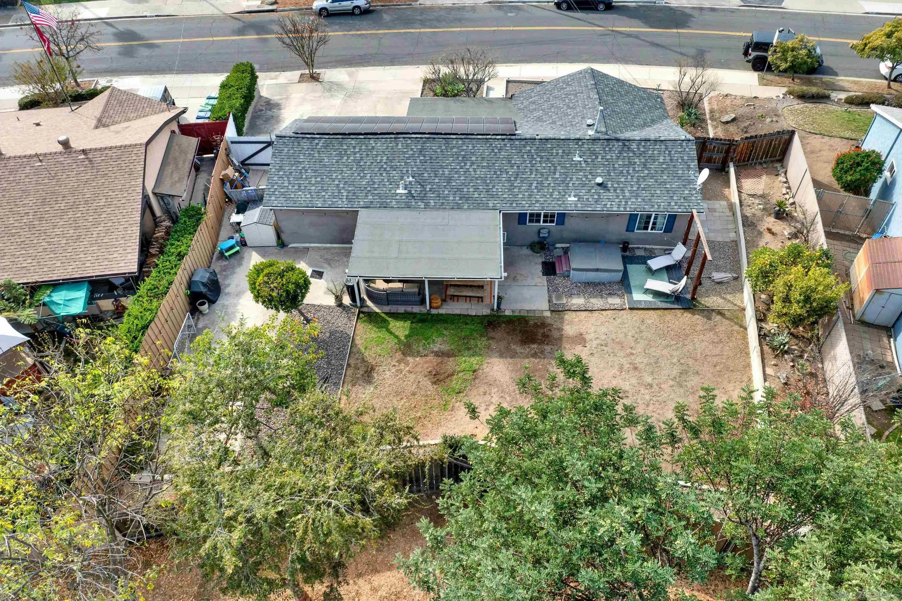 9515 Domer Road Santee, CA 92071 - Photo 33 of 45 an aerial view of a house with a yard and sitting area