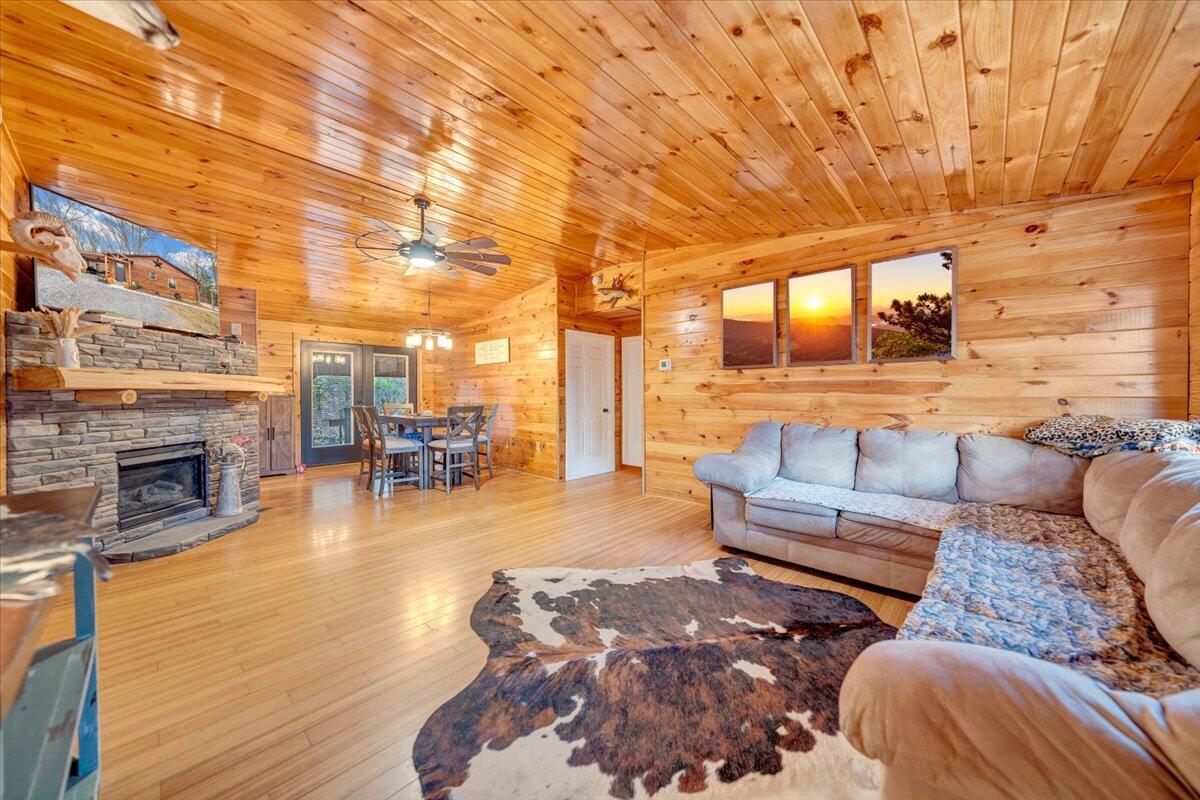 8013 Springwood Road Buchanan, VA 24066 - Photo 14 of 50 a living room with furniture and a fireplace