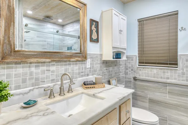 a bathroom with a shower