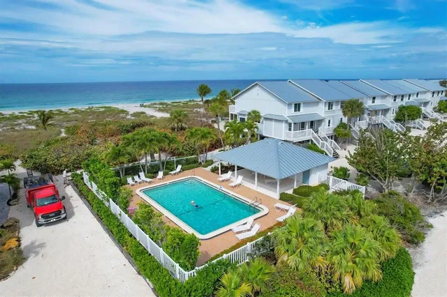an aerial view of a house