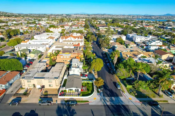 an aerial view of a city