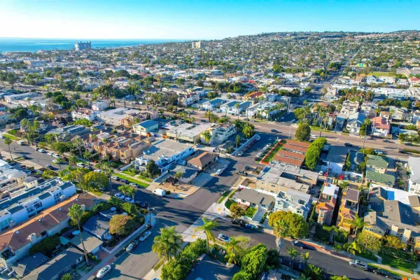 an aerial view of multiple house