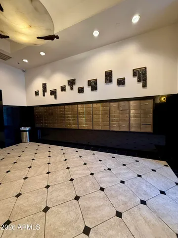 a black and white checkered floor