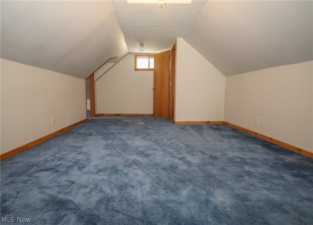 38610 Spiedel Town Road Bethesda, OH 43719 - Photo 31 of 33 Additional living space with carpet floors and vaulted ceiling