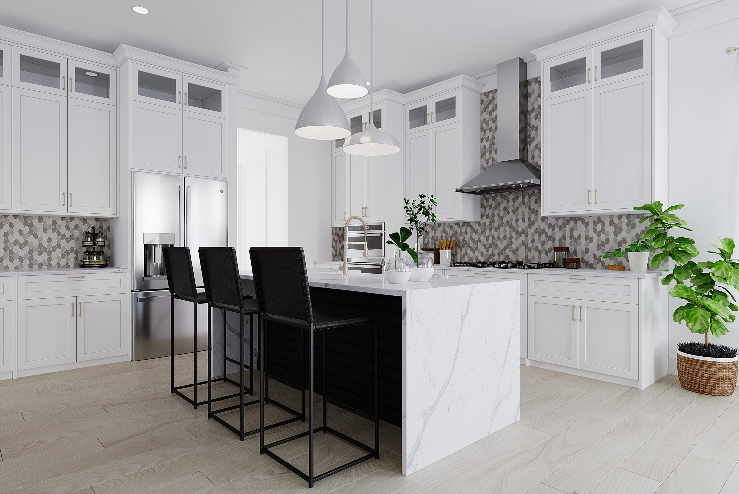 104 Freedom Way Inlet Beach, FL 32461 - Photo 4 of 15 a kitchen with a white cabinets and chairs