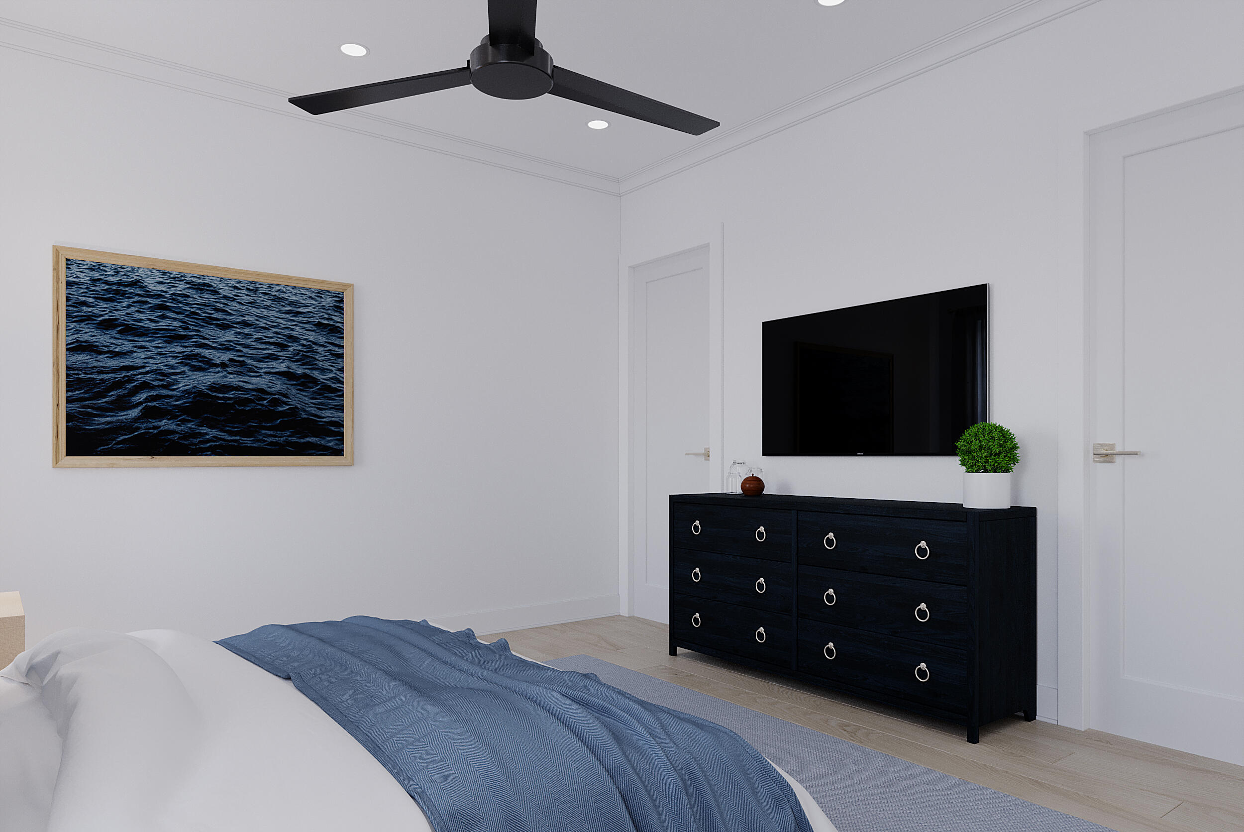 104 Freedom Way Inlet Beach, FL 32461 - Photo 9 of 15 a bedroom with a bed and a flat screen tv